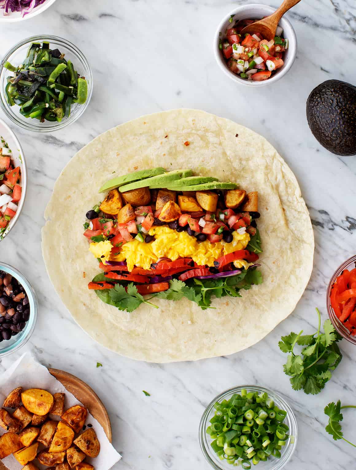 breakfast burrito prep